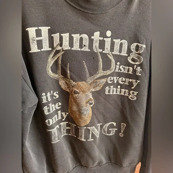 Vintage Black Hunting Crewneck Sweatshirt - Picture 3 of 4